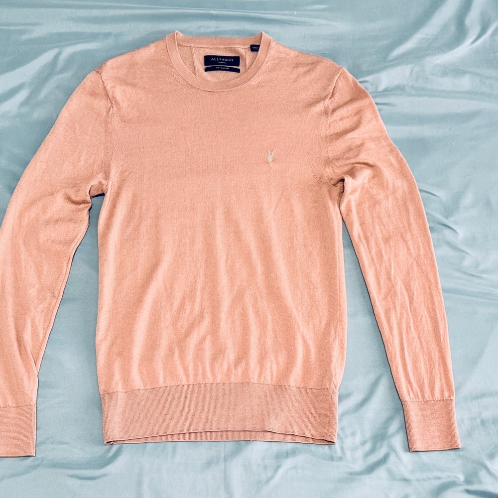 All Saints Men's Peach Sweater